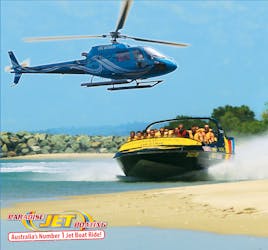 Jet boat and 5-minute helicopter ride combo